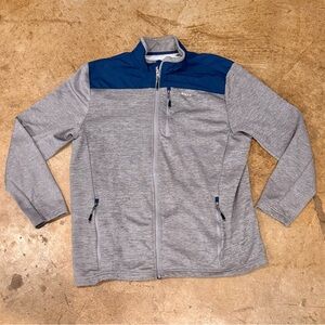 Orvis Jacket Mens Medium Gray Fleece Full Zip Long Sleeve Outdoor Lightweight